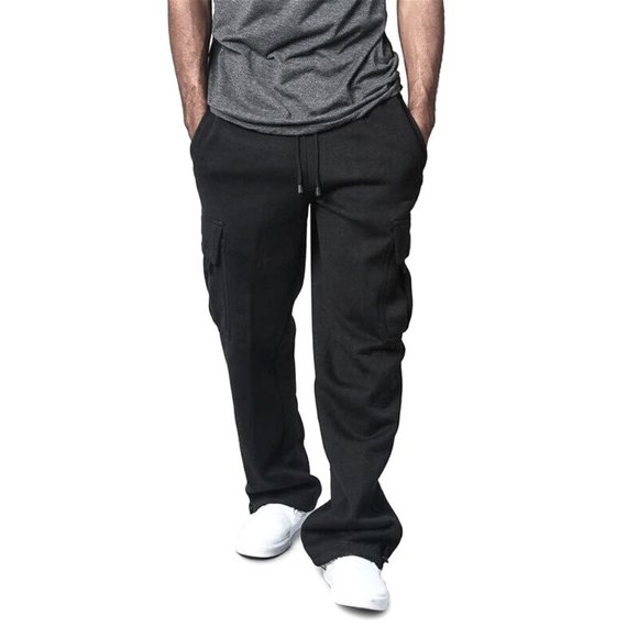 Casual Joggers Pants Sweatpants Cargo Pocket Loose - Picture 2 of 5